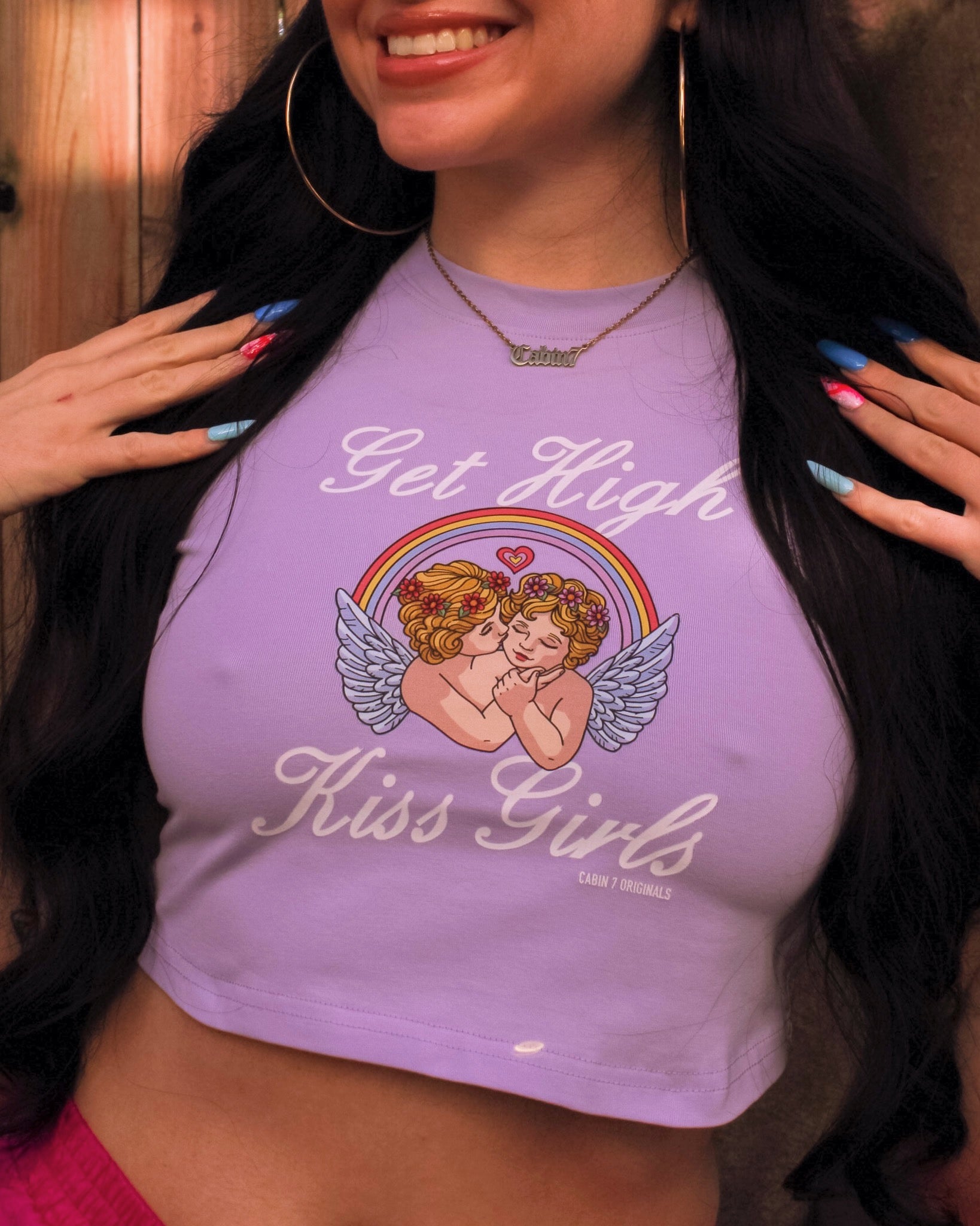 Get High Kiss Girls Baby Tee