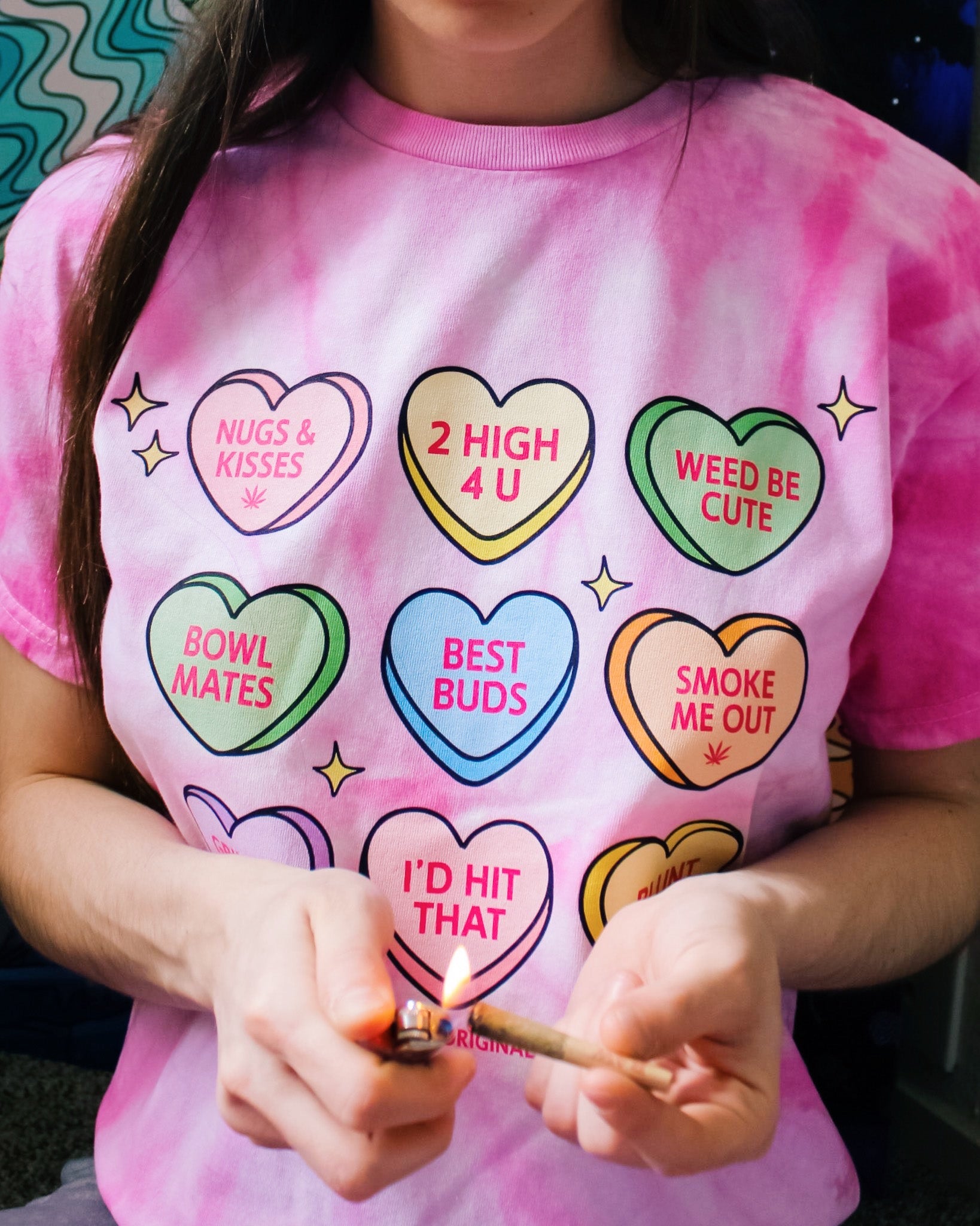 Candy Hearts Tie Dye T-Shirt