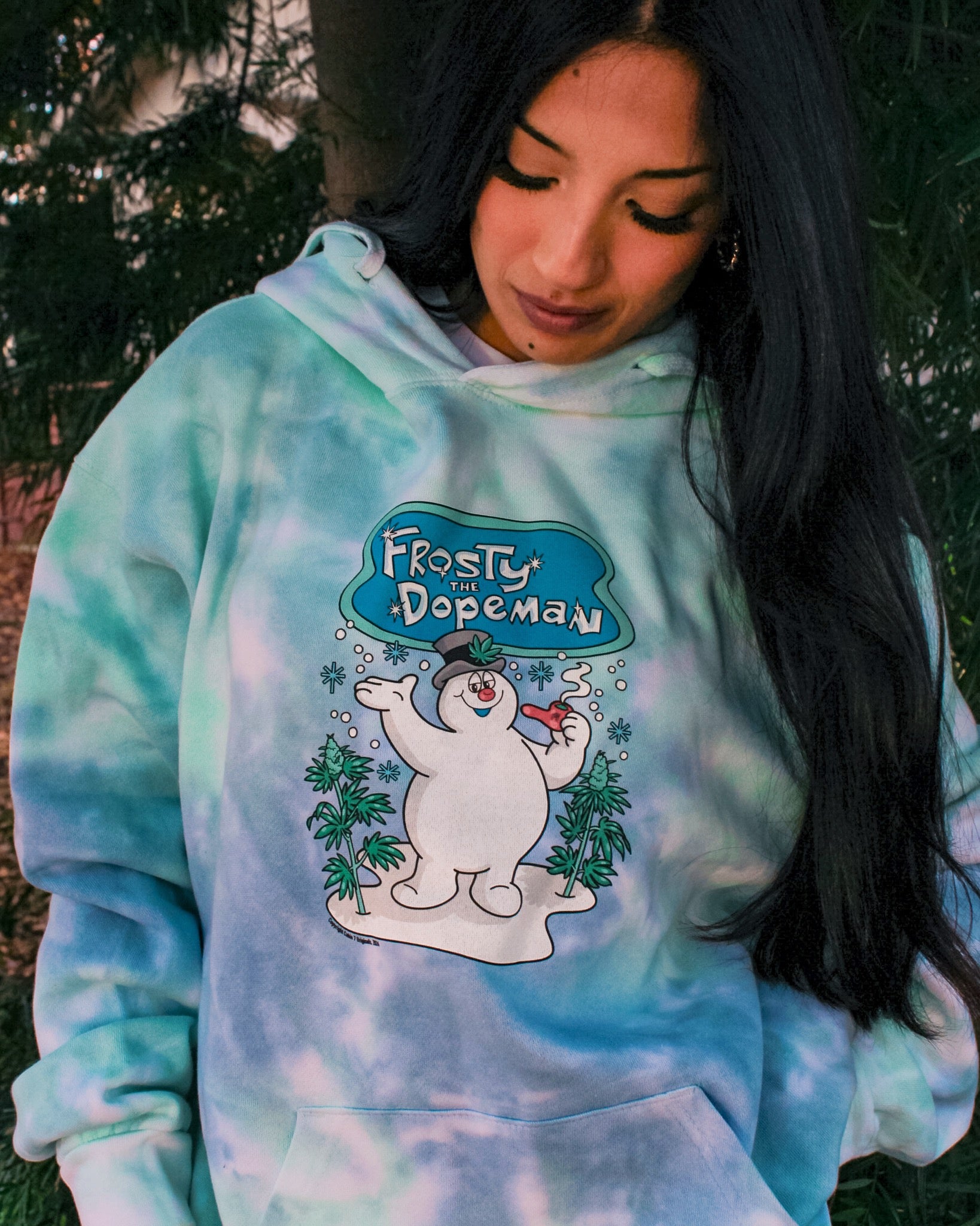 Frosty the Dopeman Tie Dye Hoodie