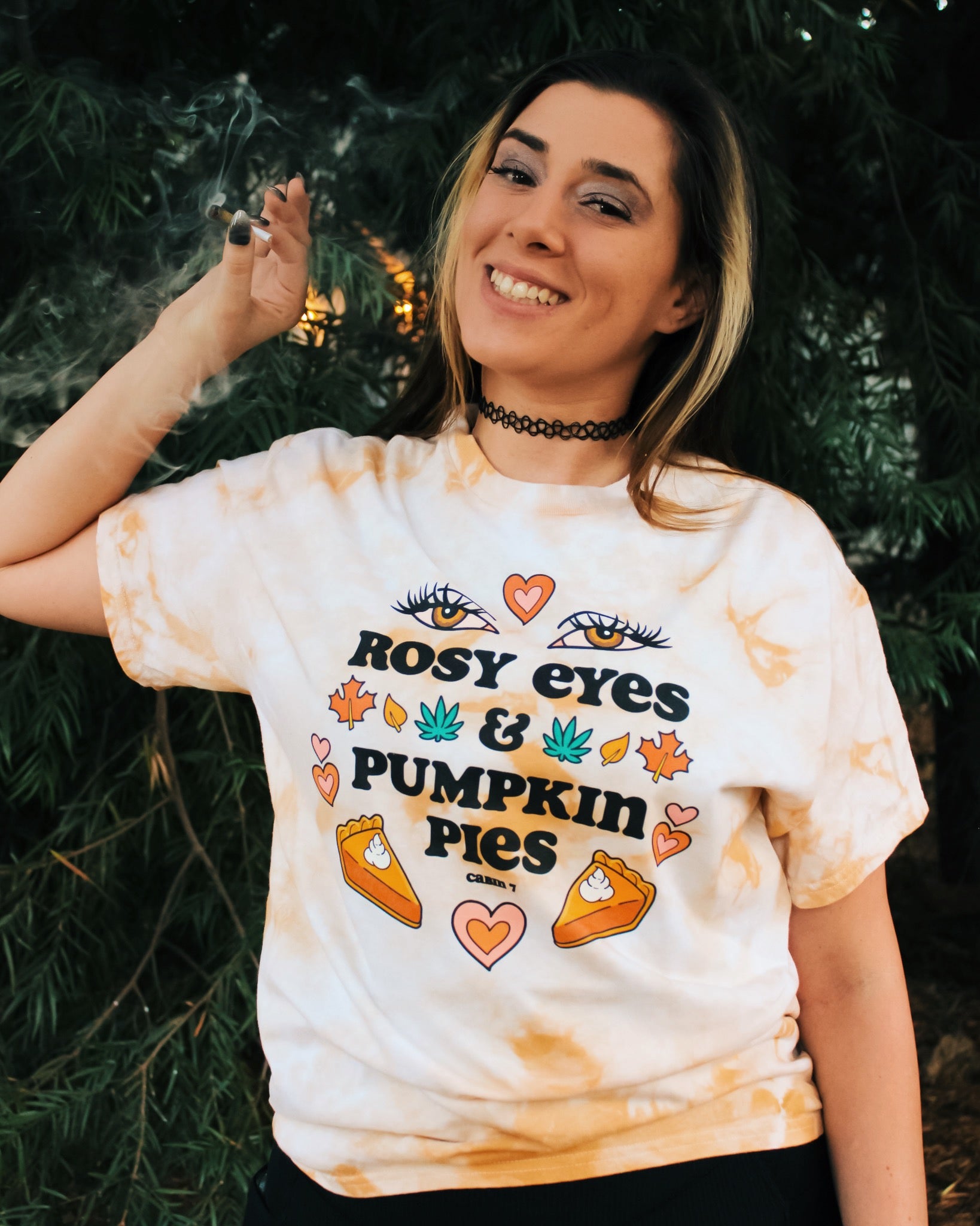 Rosy Eyes & Pumpkin Pies Tie Dye T-Shirt