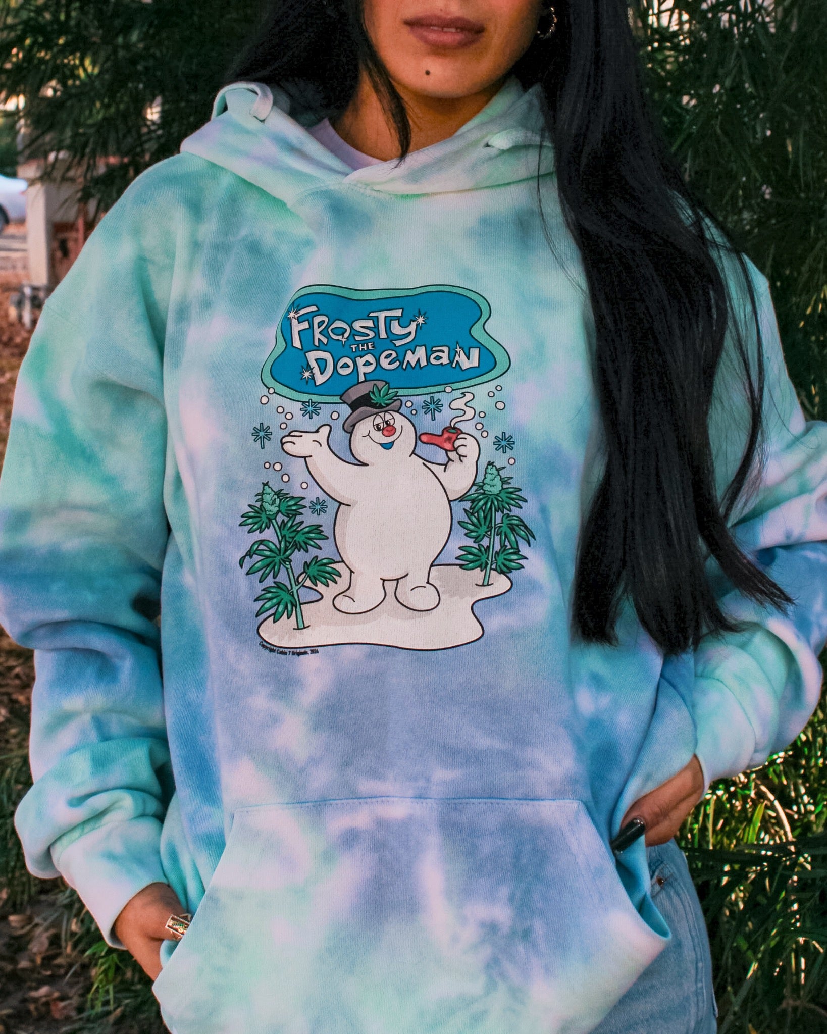 Frosty the Dopeman Tie Dye Hoodie