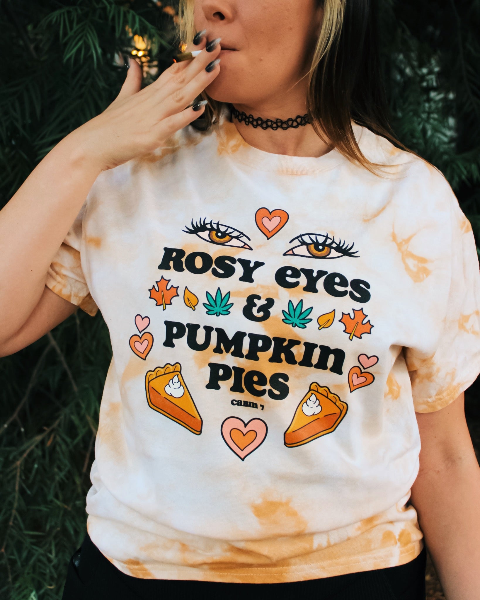 Rosy Eyes & Pumpkin Pies Tie Dye T-Shirt