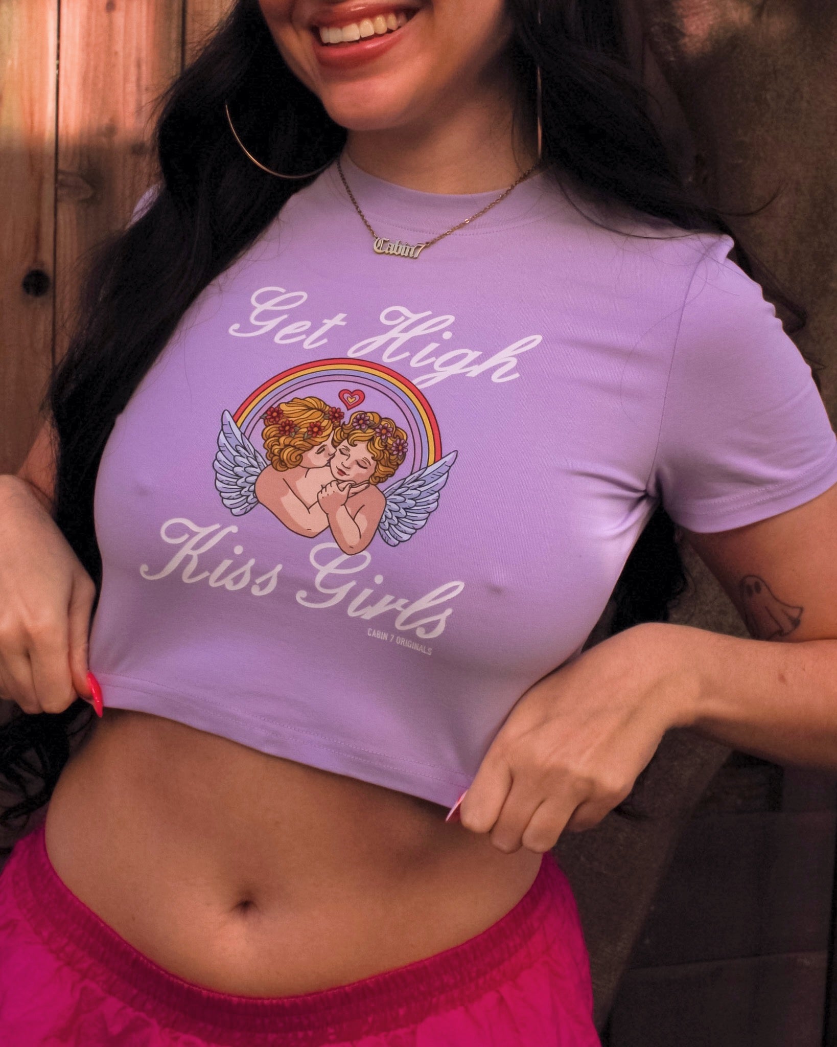 Get High Kiss Girls Baby Tee