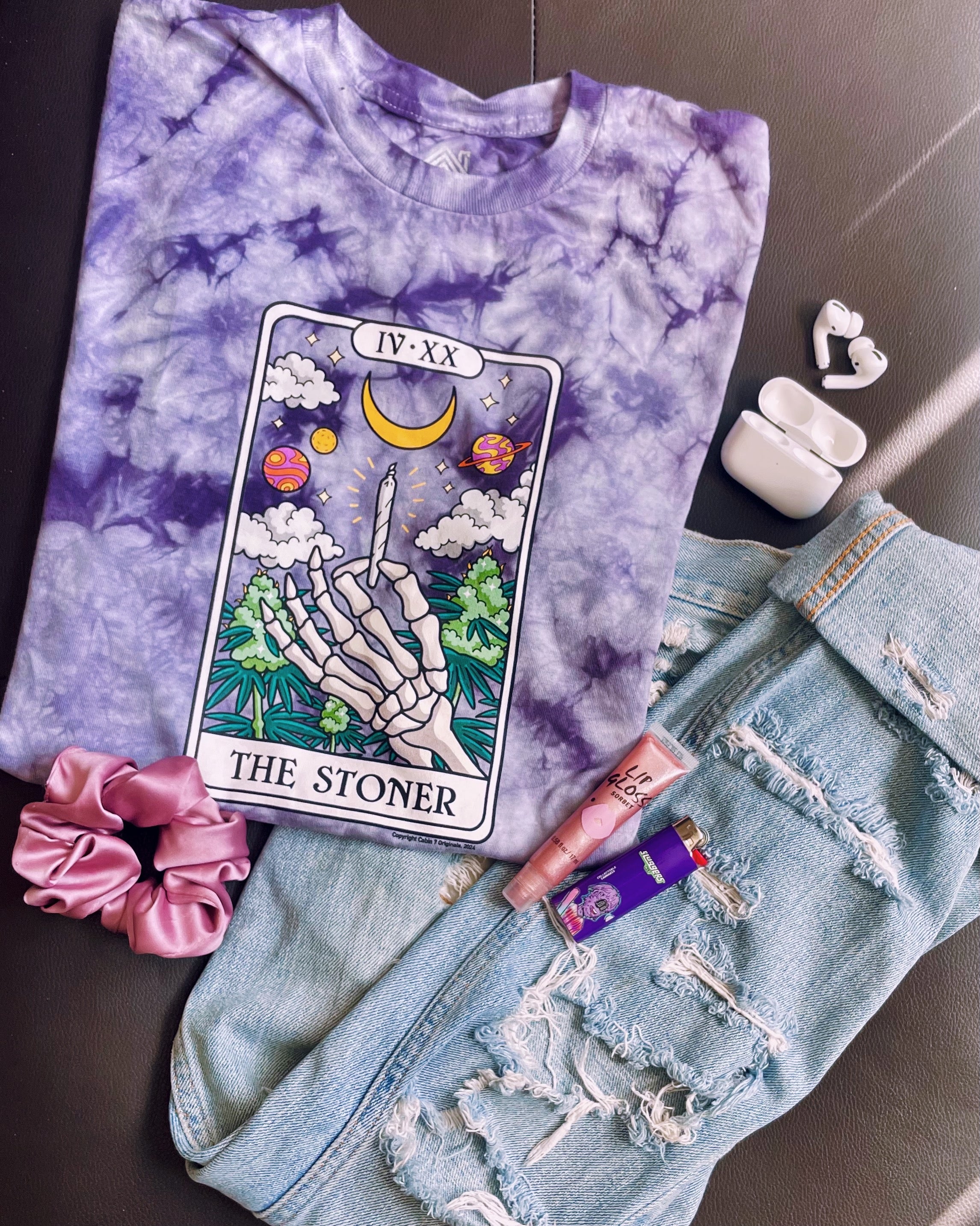 Stoner Tarot Card Tie Dye T-Shirt