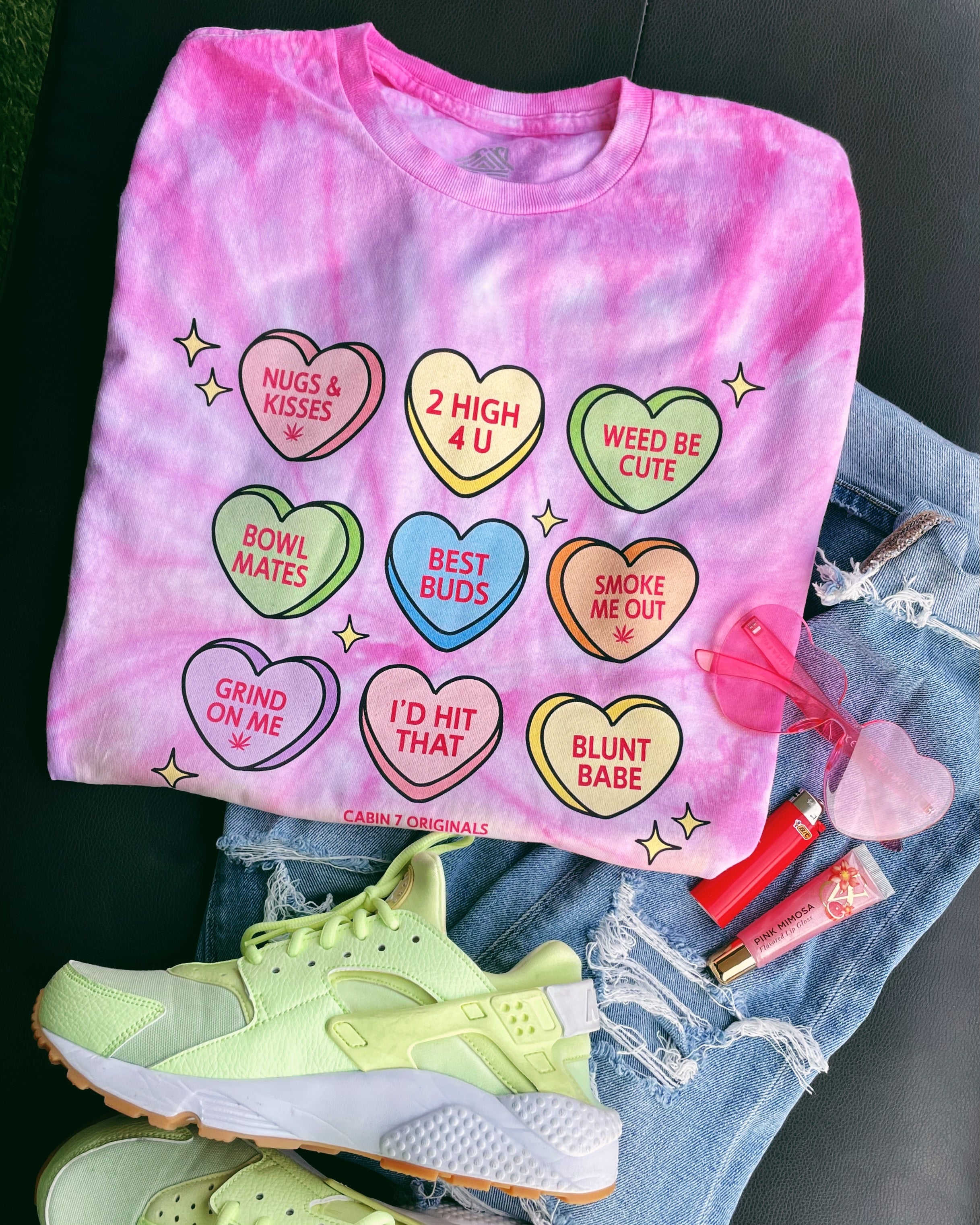 Candy Hearts Tie Dye T-Shirt