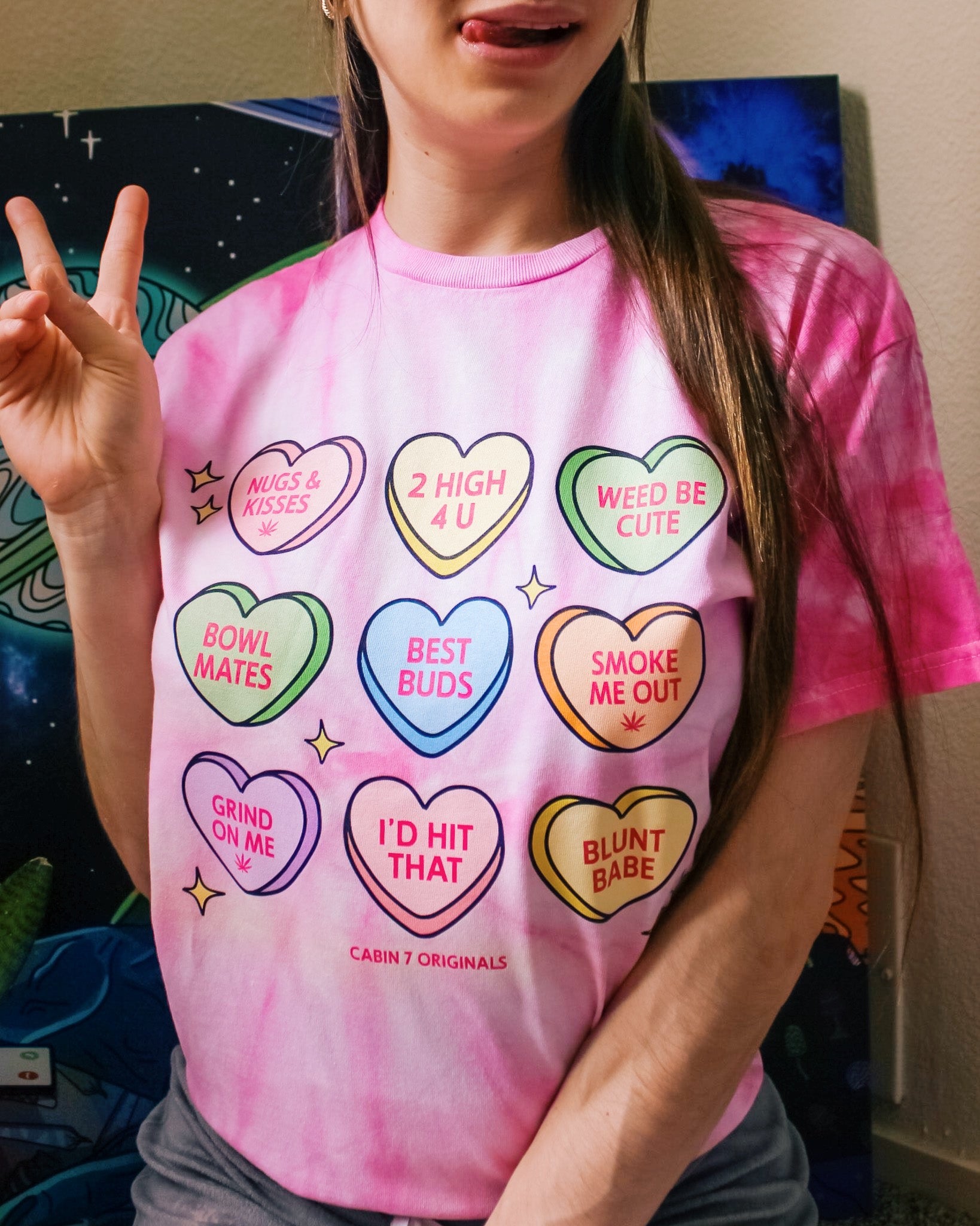 Candy Hearts Tie Dye T-Shirt