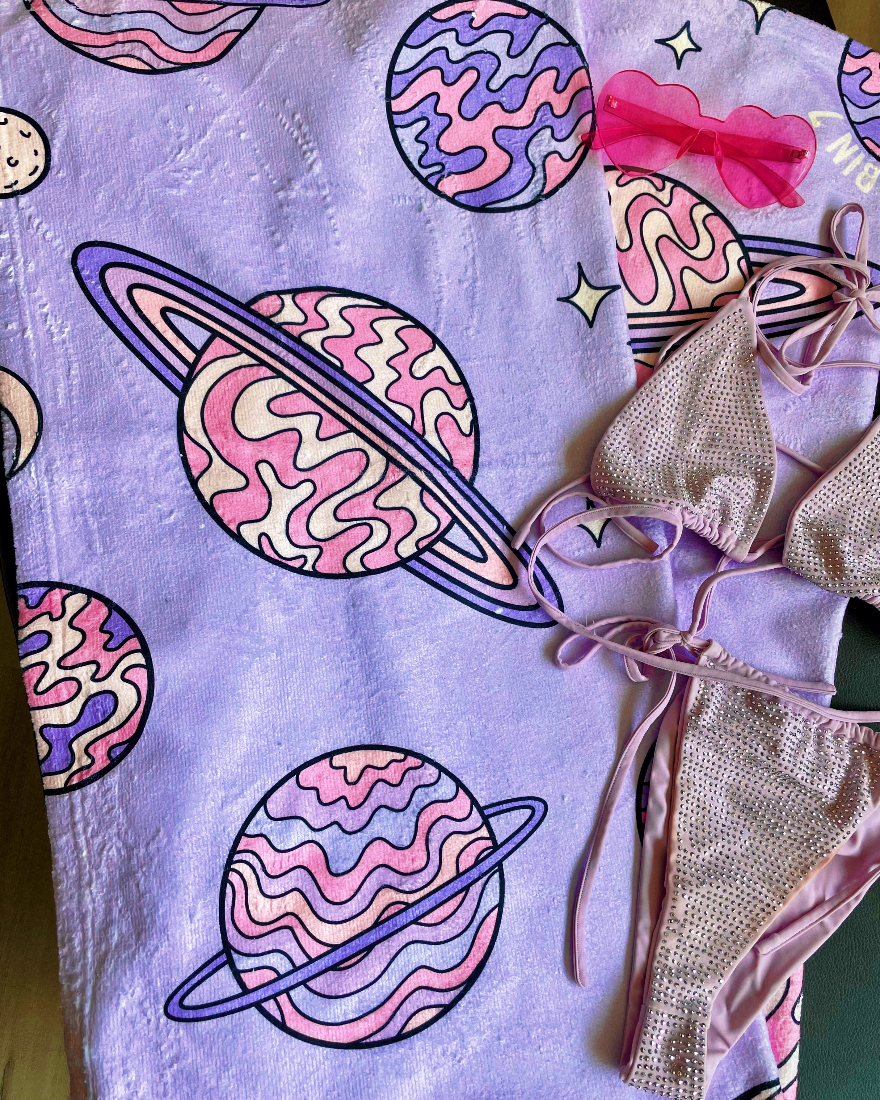 Spaced Out Beach Towel - Lilac